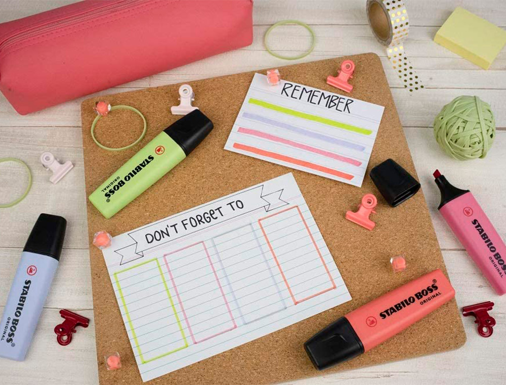 ROTULADOR STABILO BOSS FLUORESCENTE 70 PASTEL ESTUCHE DE 4 UNIDADES COLORES