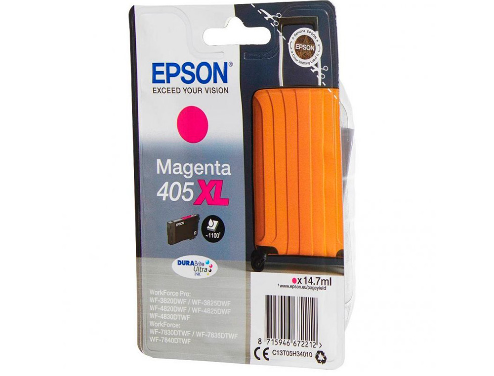 INK-JET EPSON 405 XL WF-3820DWF / WF-4820DWF / WF-7830DTWF / WF-7840DTWF ALTA CAPACIDAD MAGENTA