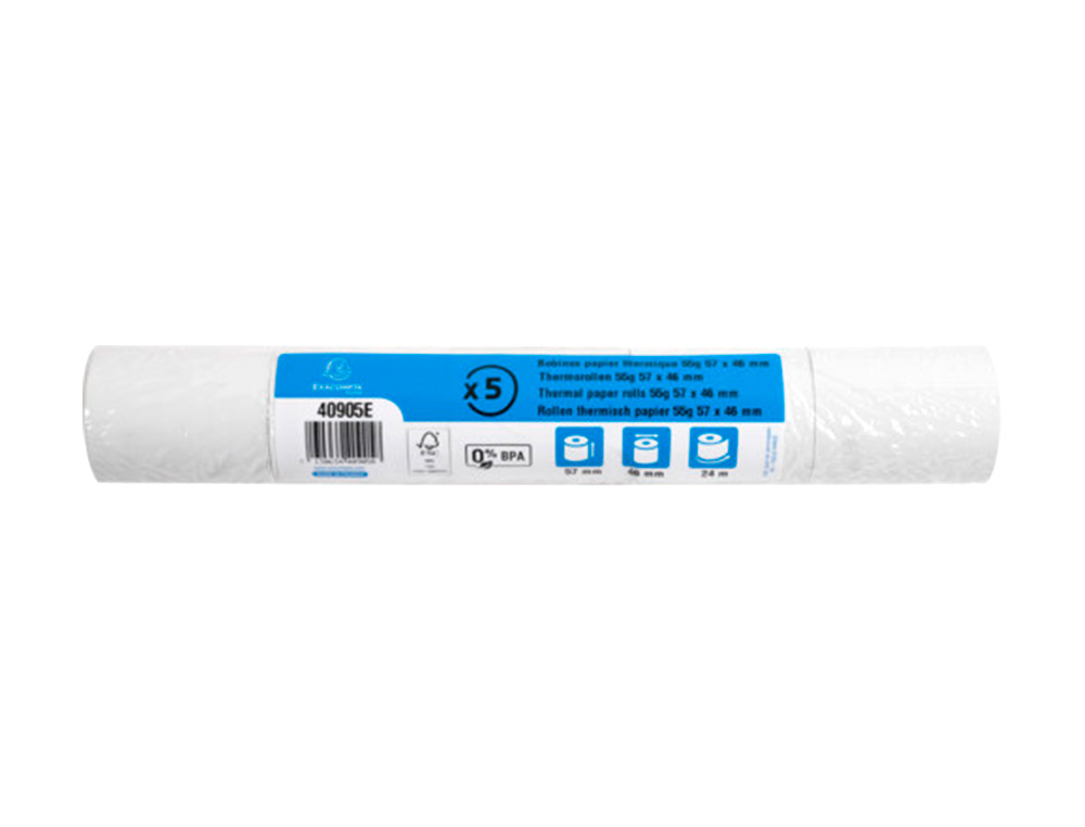 ROLLO SUMADORA EXACOMPTA SAFE CONTACT TERMICO 57 MM X 46 MM 55 G/M2