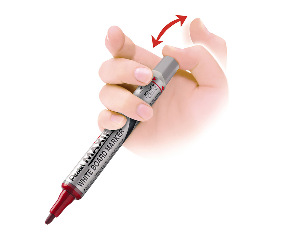 ROTULADOR PENTEL MAXIFLO PARA PIZARRA BLANCA PUNTA REDONDA 2,5-6 MM COLOR ROJO