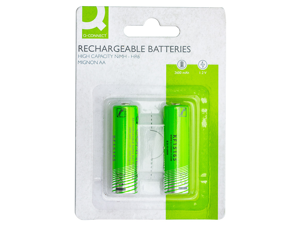 PILA Q-CONNECT ALCALINA AA RECARGABLE BLISTER DE 2 UNIDADES