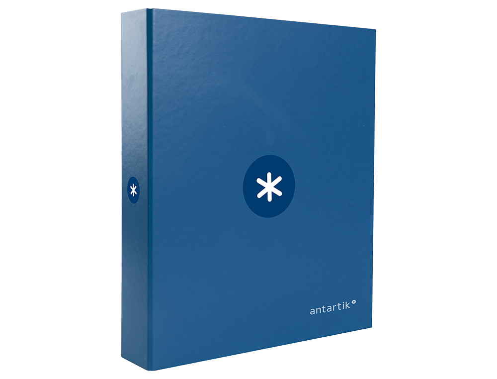 CARPETA ANTARTIK A4 FORRADA 4 ANILLAS 25 MM REDONDAS COLOR AZUL MARINO