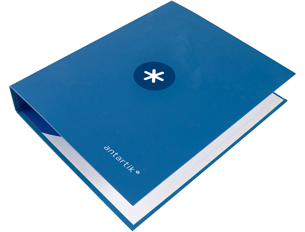 CARPETA ANTARTIK A4 FORRADA 4 ANILLAS 25 MM REDONDAS COLOR AZUL MARINO