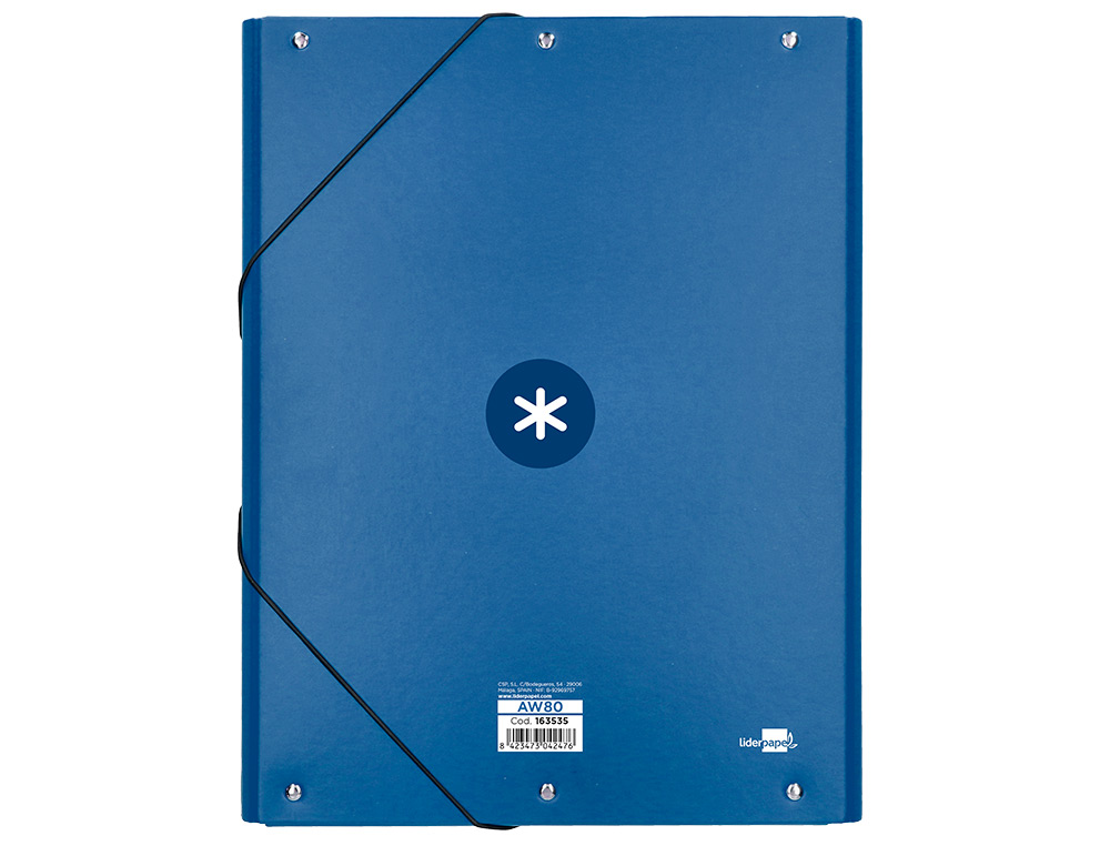 CARPETA ANTARTIK GOMAS TRES SOLAPAS CARTON FORRADO A4 COLOR AZUL MARINO