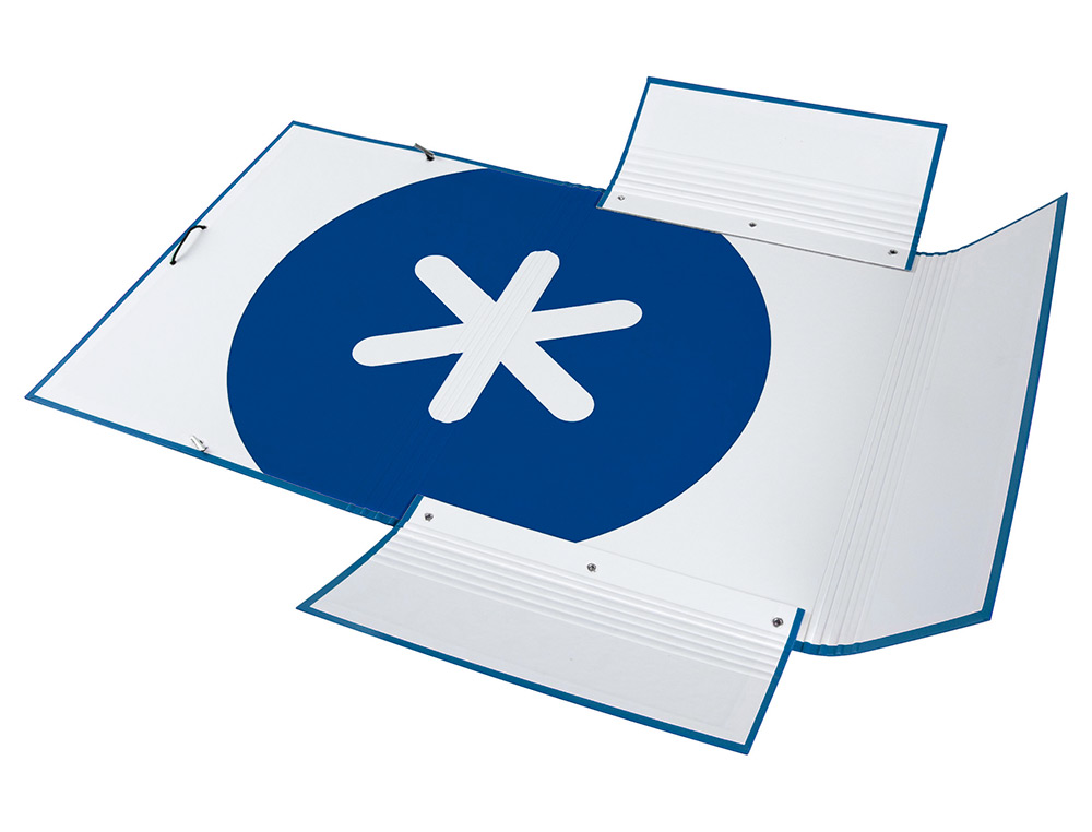 CARPETA ANTARTIK GOMAS TRES SOLAPAS CARTON FORRADO A4 COLOR AZUL MARINO