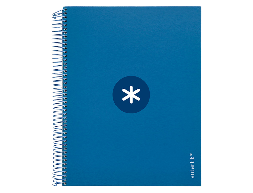 CUADERNO ESPIRAL A4 MICRO ANTARTIK TAPA FORRADA 120H 90 GR CUADRO 5MM 5 BANDAS 4 TALADROS COLOR AZUL MARINO