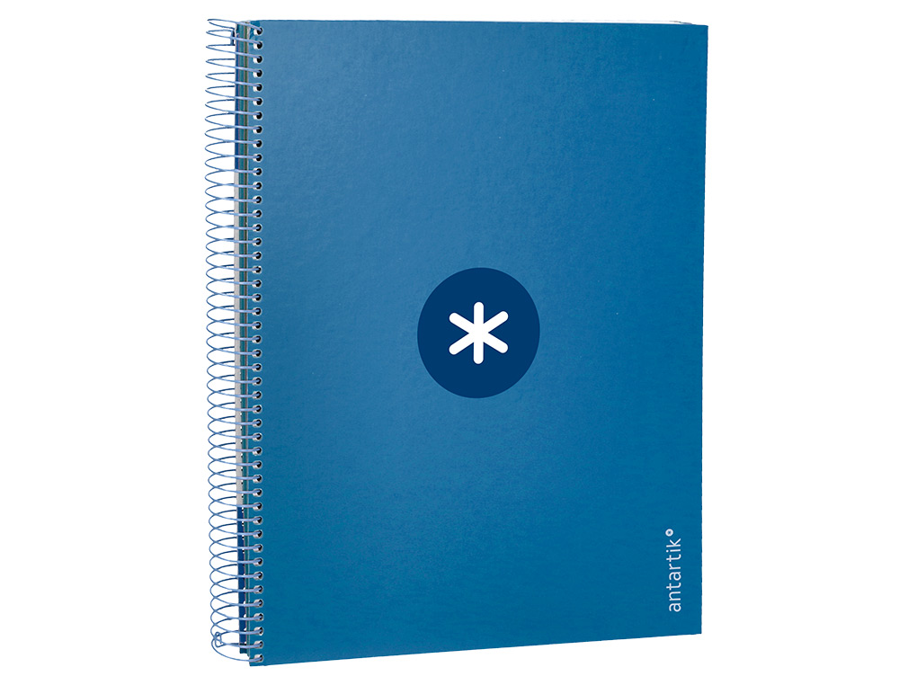 CUADERNO ESPIRAL A4 MICRO ANTARTIK TAPA FORRADA 120H 90 GR CUADRO 5MM 5 BANDAS 4 TALADROS COLOR AZUL MARINO