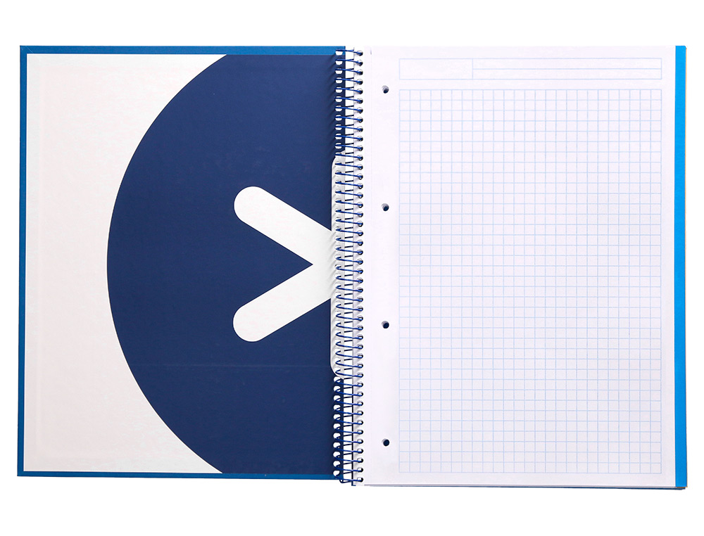 CUADERNO ESPIRAL A4 MICRO ANTARTIK TAPA FORRADA 120H 90 GR CUADRO 5MM 5 BANDAS 4 TALADROS COLOR AZUL MARINO
