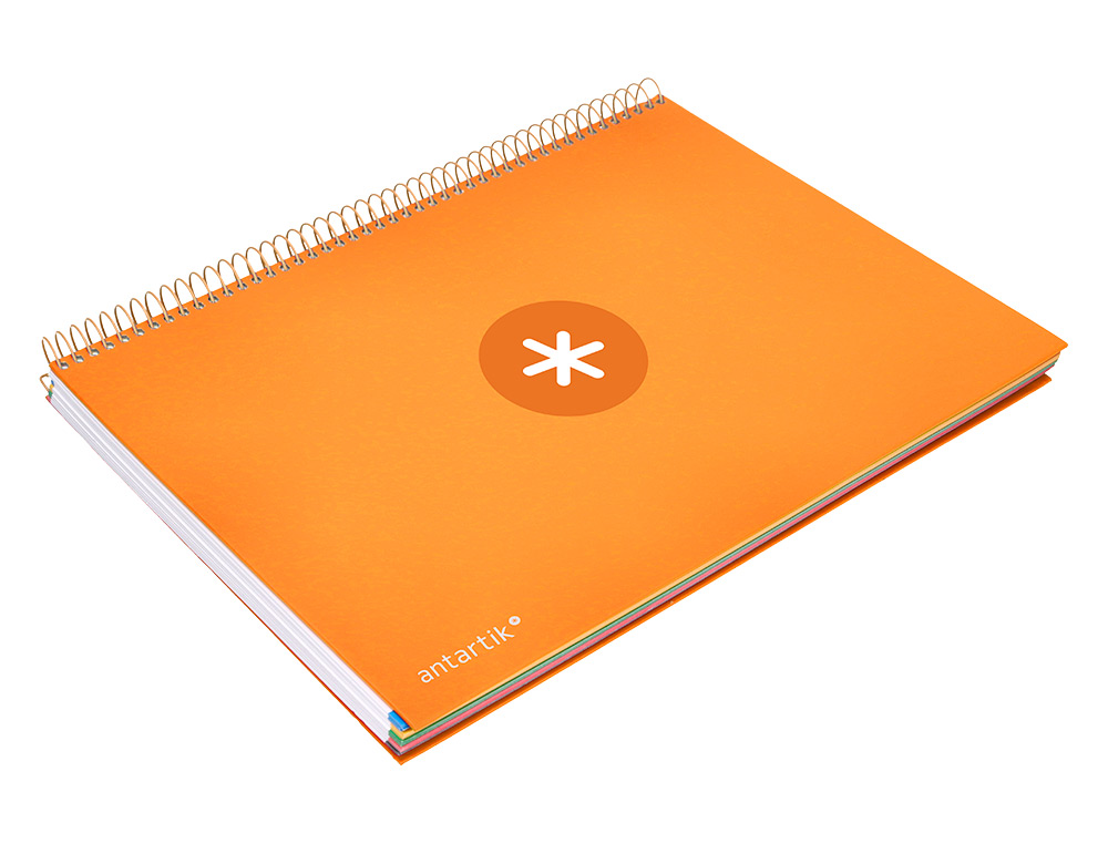CUADERNO ESPIRAL A4 MICRO ANTARTIK TAPA FORRADA 120H 90 GR HORIZONTAL 5 BANDAS 4 TALADROS COLOR MOSTAZA
