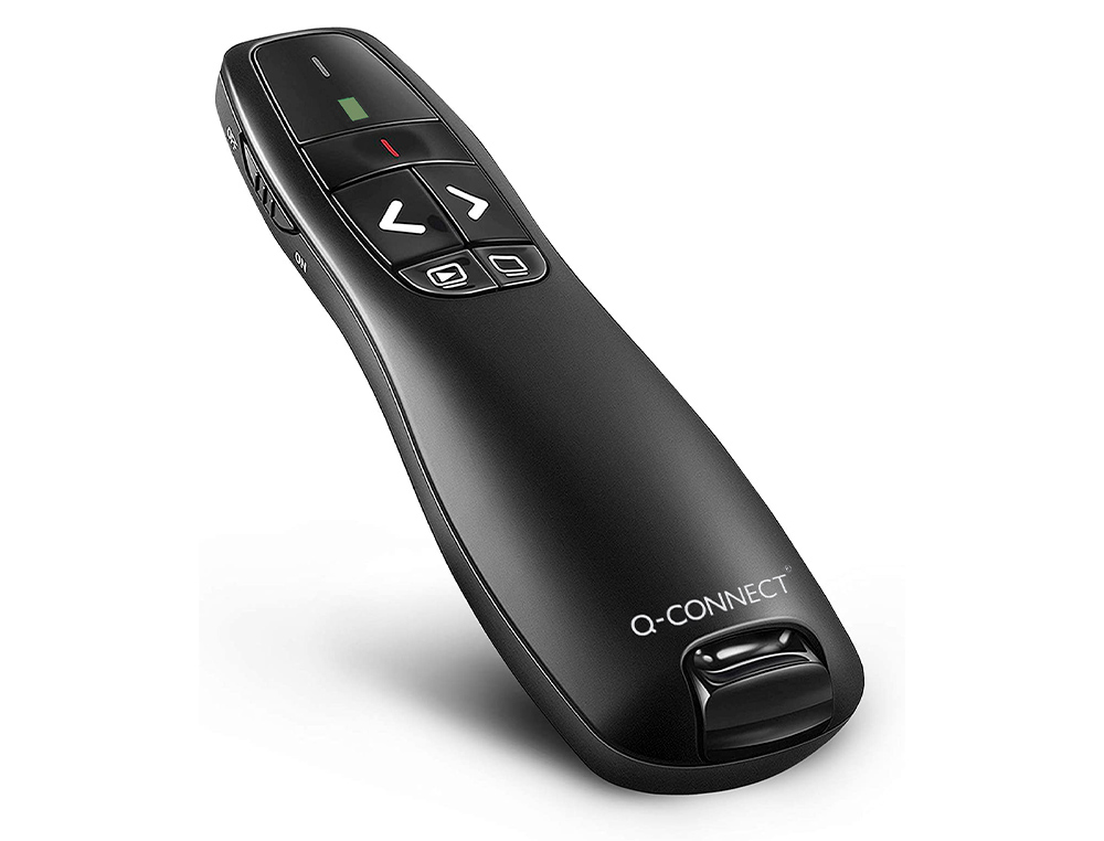 PUNTERO LASER Q-CONNECT PARA PRESENTACIONES 5 BOTONES ALCANCE 20 MT RECEPTOR USB