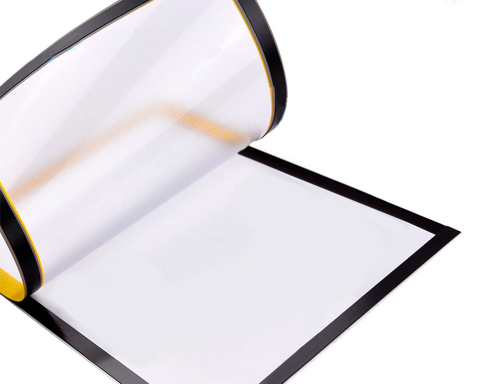 MARCO PORTA ANUNCIOS LIDERPAPEL MAGNETICO DIN A4 DORSO ADHESIVO REMOVIBLE COLOR AMARILLO