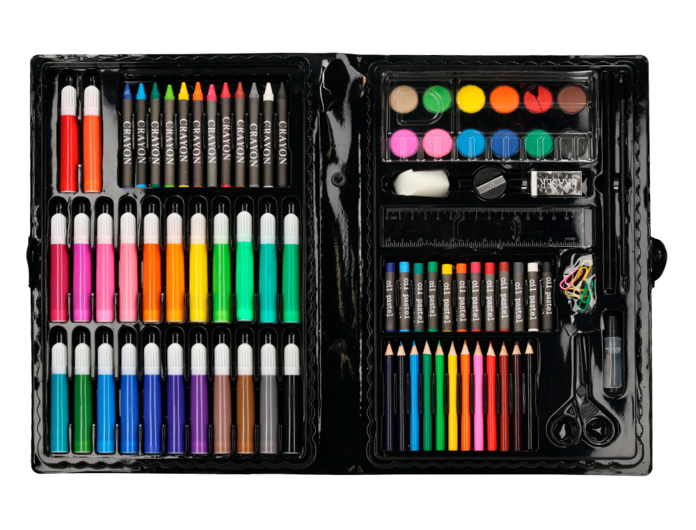 ESTUCHE DE PINTURA LIDERPAPEL PLASTICO 86 PIEZAS 34X23X3,2 CM