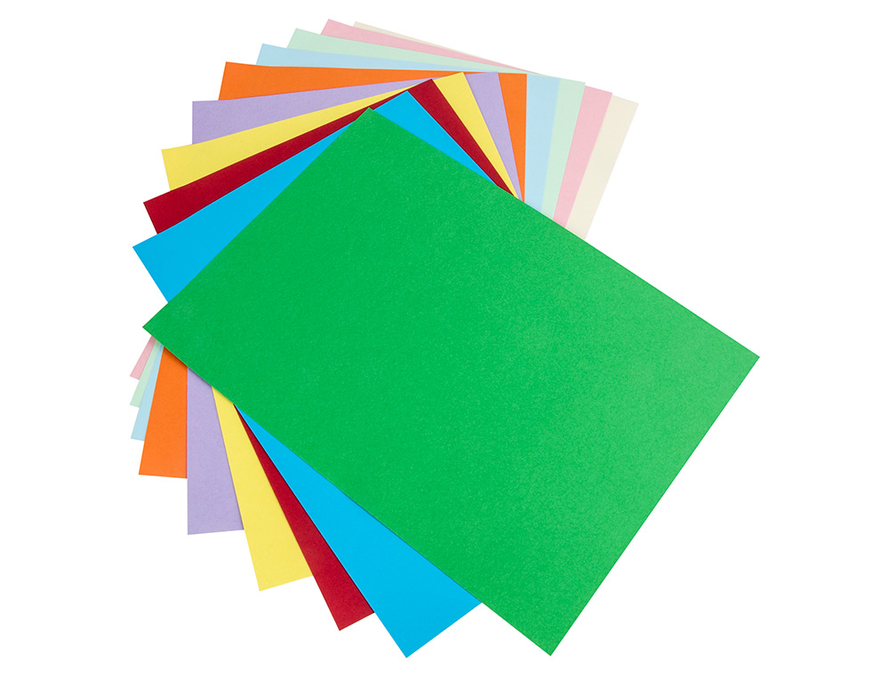CARTULINA LIDERPAPEL A4 180G/M2 25 COLORES SURTIDOS PAQUETE DE 100 HOJAS
