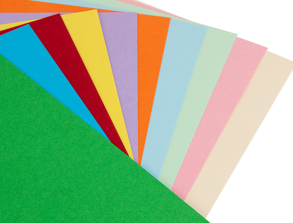 CARTULINA LIDERPAPEL A4 180G/M2 25 COLORES SURTIDOS PAQUETE DE 100 HOJAS