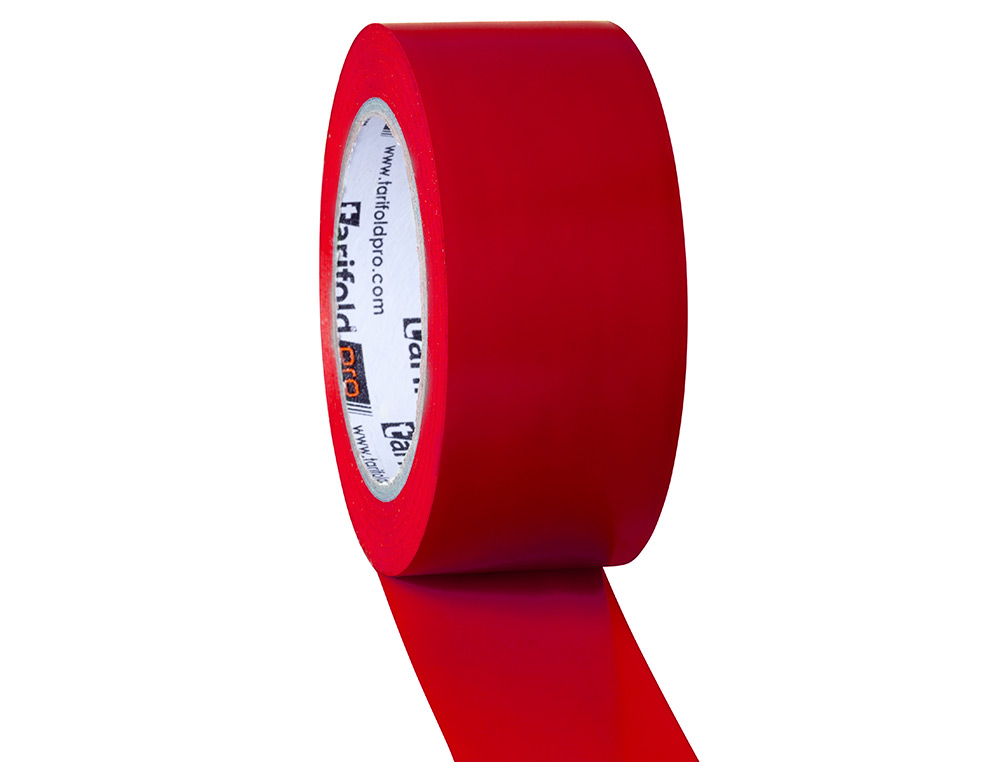 CINTA ADHESIVA TARIFOLD PARA MARCAJE Y SEALIZACION DE SUELO 33 MT X 50 MM COLOR ROJO