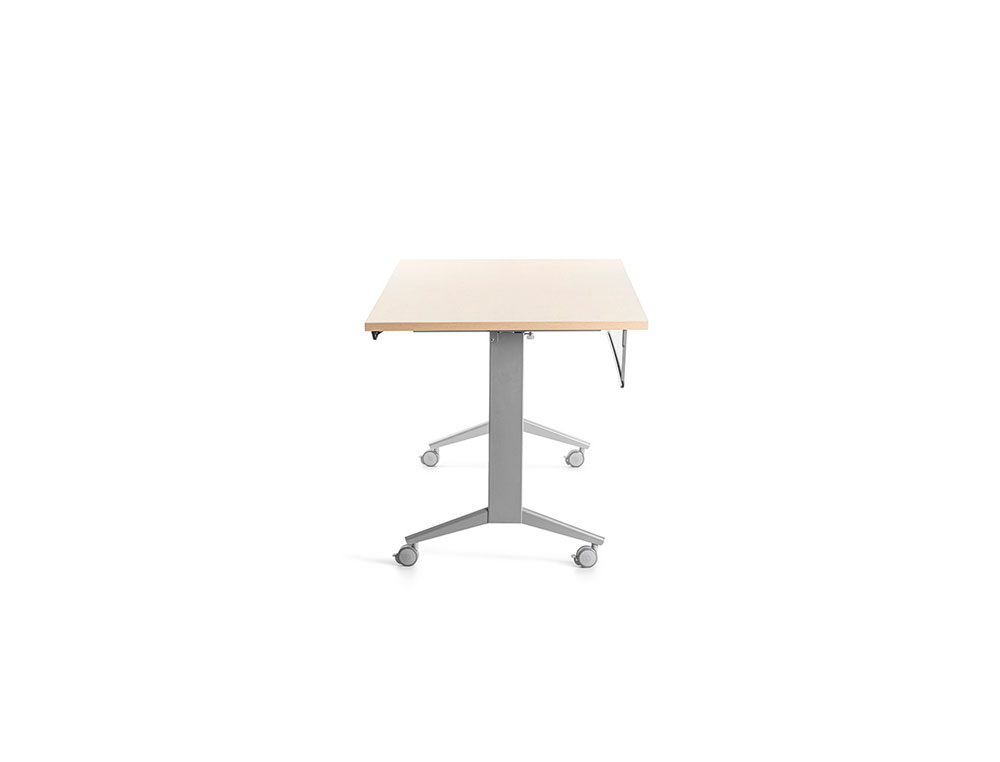 MESA DE OFICINA ROCADA 180X80CM CON TABLERO ABATIBLE 90 ACABADO FD01 ALUMINIO/HAYA