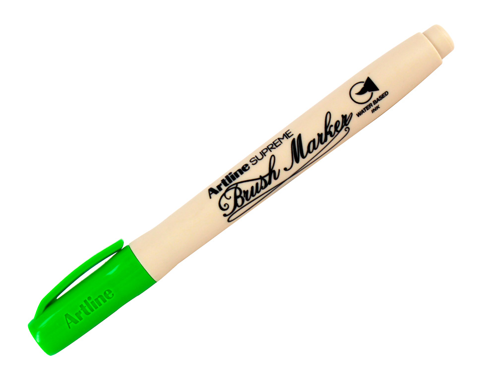 ROTULADOR ARTLINE SUPREME BRUSH EPFS PINTURA BASE DE AGUA PUNTA TIPO PINCEL TRAZO FINO VERDE CLARO