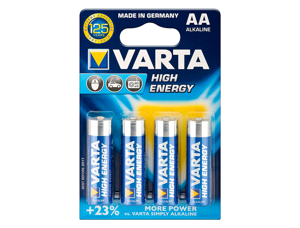 PILA VARTA ALCALINA LONGLIFE POWER AA TIPO LR-06 BLISTER DE 4 UNIDADES
