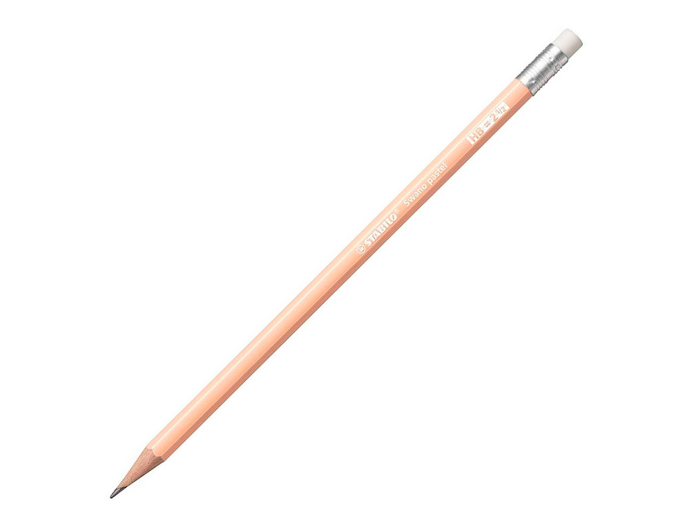 LAPICES DE GRAFITO CON GOMA STABILO SWANO MINA 2,2 MM DUREZA HB MELOCOTON PASTEL