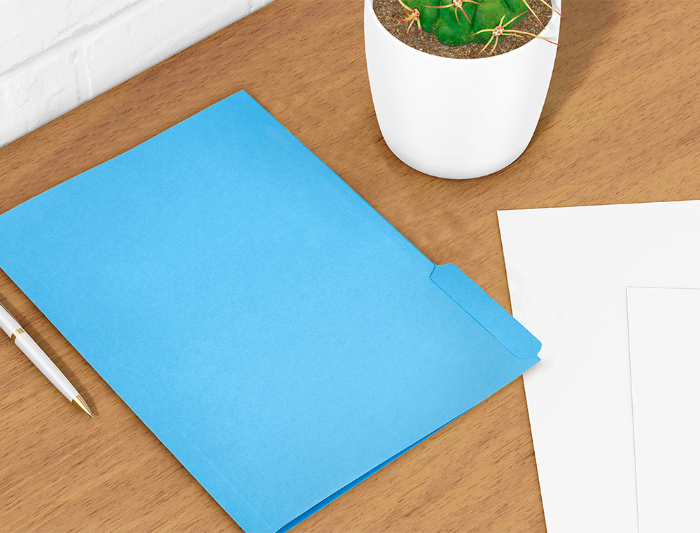SUBCARPETA CARTULINA LIDERPAPEL DIN A4 PESTAÑA DERECHA 240G/M2 AZUL