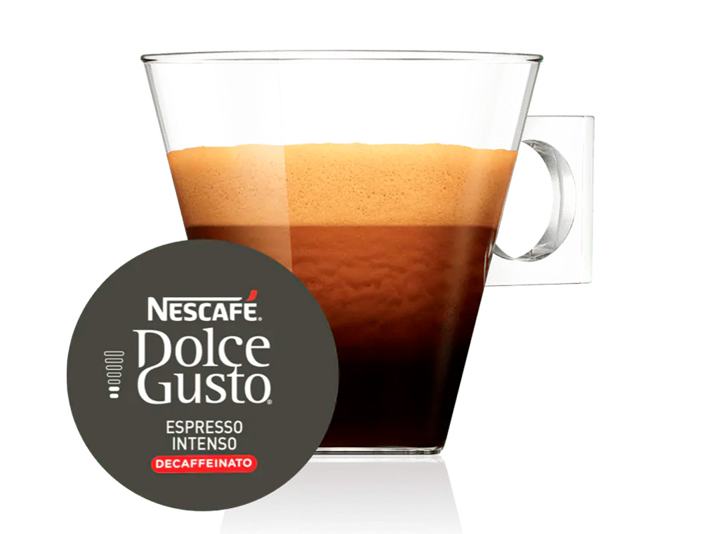 CAFE DOLCE GUSTO ESPRESSO INTENSO DESCAFEINADO INTENSIDAD 7 MONODOSIS CAJA DE 16 UNIDADES