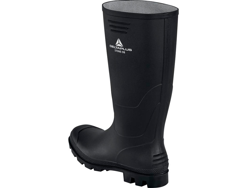 BOTAS DELTAPLUS DE SEGURIDAD STONE PVC NEGRO SUELA DE TACOS TALLA 48