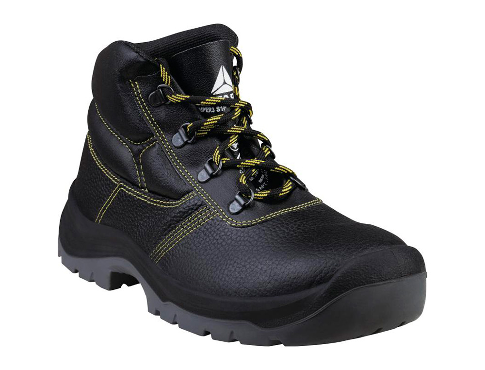 BOTAS DELTAPLUS DE SEGURIDAD PIEL CRUPON PIGMENTADA SUELA PU BI-DENSIDAD COLOR NEGRO TALLA 41