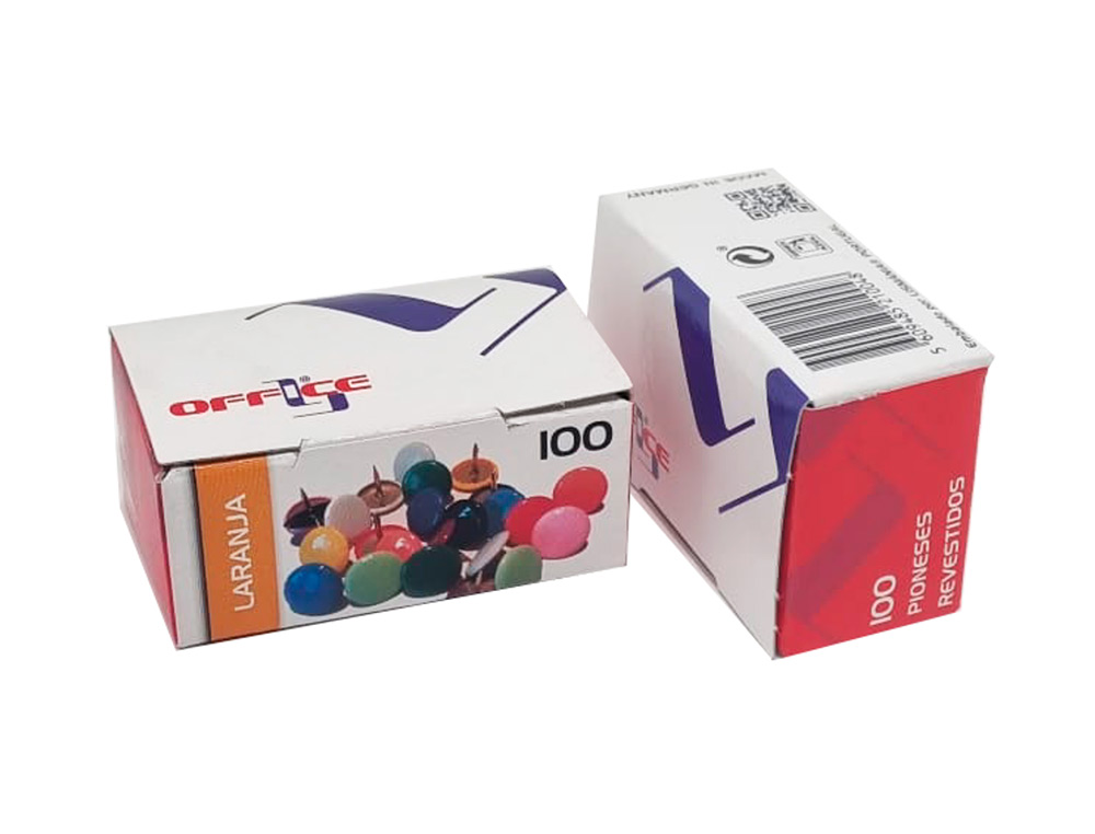 CHINCHETA LISMANIA OFFICE COLOR NARANJA CAJA DE 100 UNIDADES