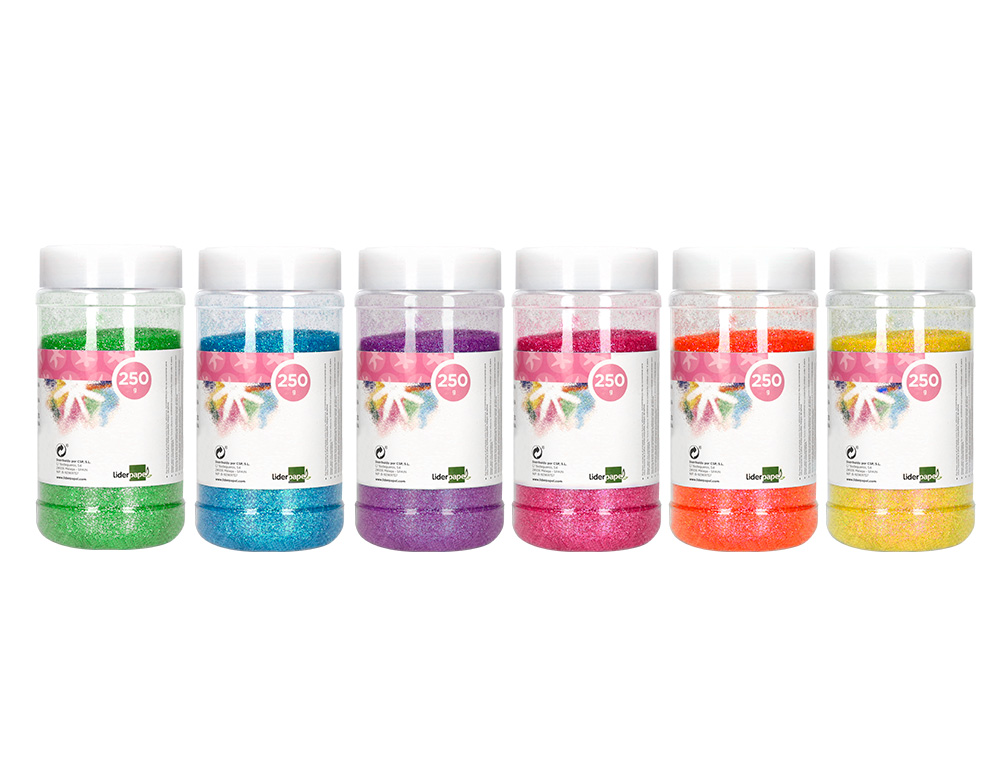 PURPURINA LIDERPAPEL FANTASIA COLORES METALICOS PASTELES SURTIDOS BOTE DE 250 GR