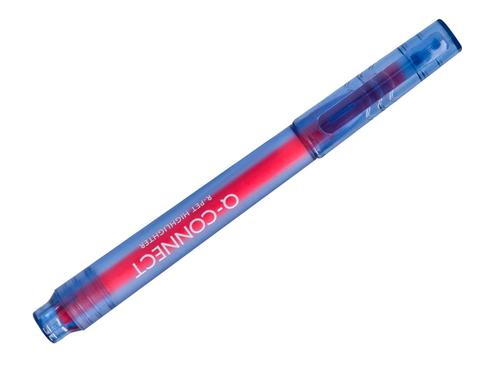 ROTULADOR Q-CONNECT FLUORESCENTE PUNTA BISELADA FABRICADO PET RECICLADO CAJA DE 4 UNIDADES COLORES SURTIDOS