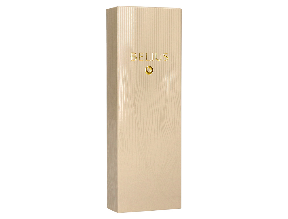 PLUMA BELIUS NEPTUNO ALUMINIO TEXTURA WAVY COLOR CAQUI TINTA AZUL CAJA DE DISEÑO