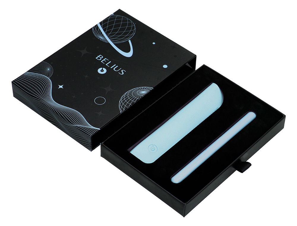 ROLLER Y FUNDA DE SIMILPIEL BELIUS SPACE B COLOR MINIMALISTA AZUL TINTA AZUL CAJA DE DISEÑO