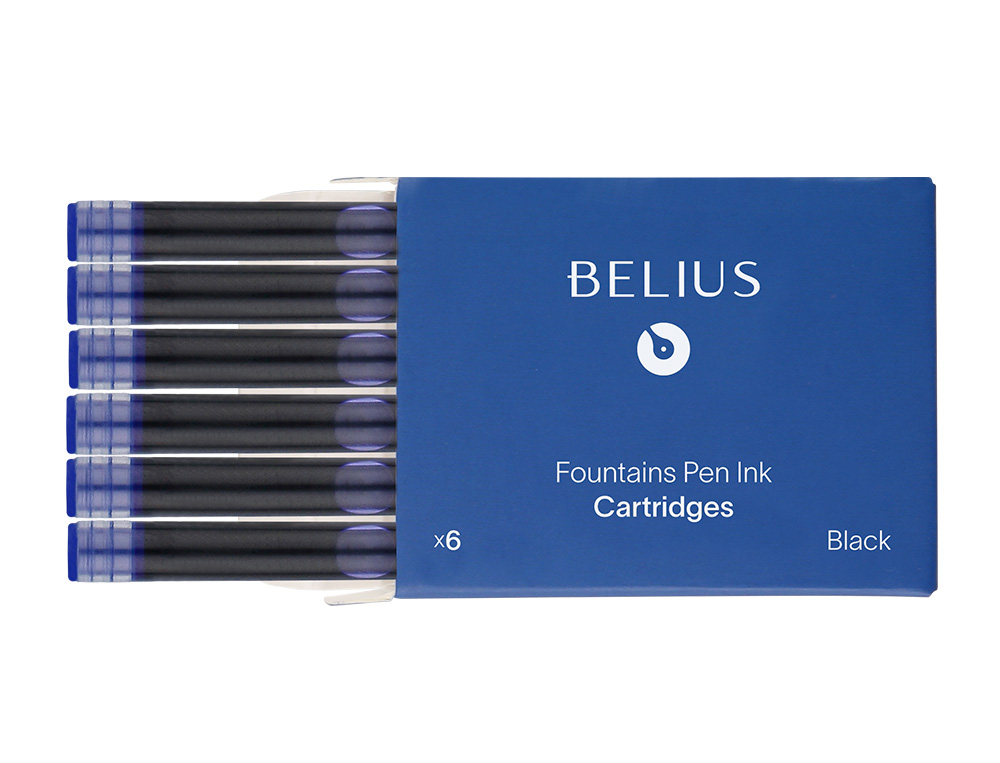 TINTA ESTILOGRAFICA BELIUS AZUL CAJA 6 CARTUCHOS