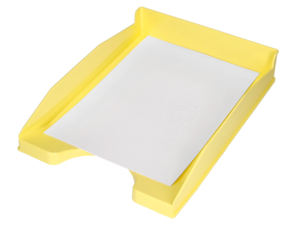 BANDEJA SOBREMESA PLASTICO Q-CONNECT AMARILLO PASTEL OPACO 240X70X340 MM