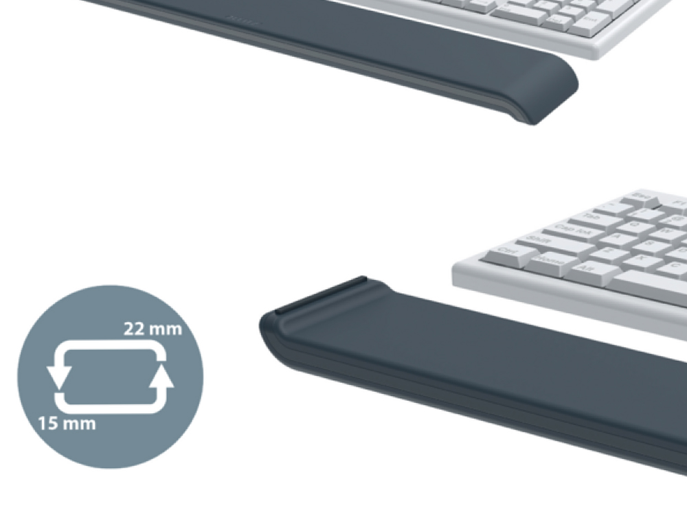 REPOSAMUECAS LEITZ ERGO PARA TECLADO AJUSTABLE GRIS OSCURO