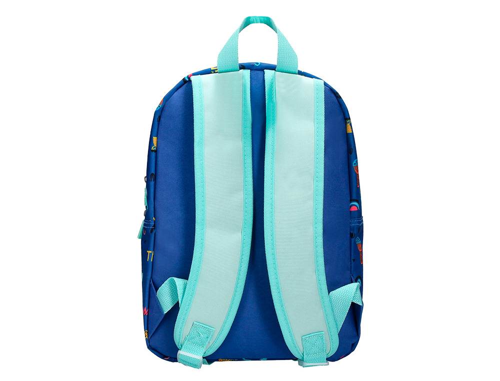MOCHILA ESCOLAR LIDERPAPEL SAFARI INFANTIL AZUL MARINO COCODRILO 330X110X250 MM