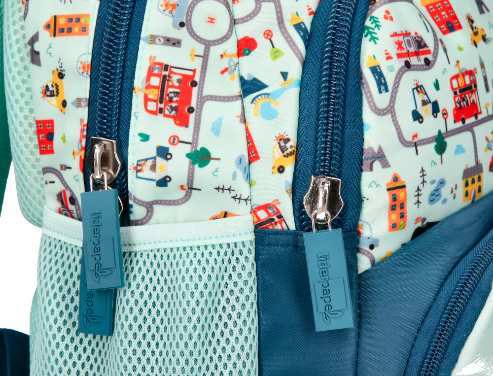 MOCHILA ESCOLAR LIDERPAPEL MULTIBOLSILLO INFANTIL AZUL CARS 350X110X270 MM