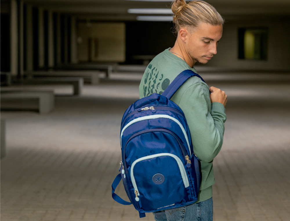 MOCHILA ANTARTIK FUSION FLEX MULTIBOLSILLO AZUL MARINO 19L 450X180X300 MM