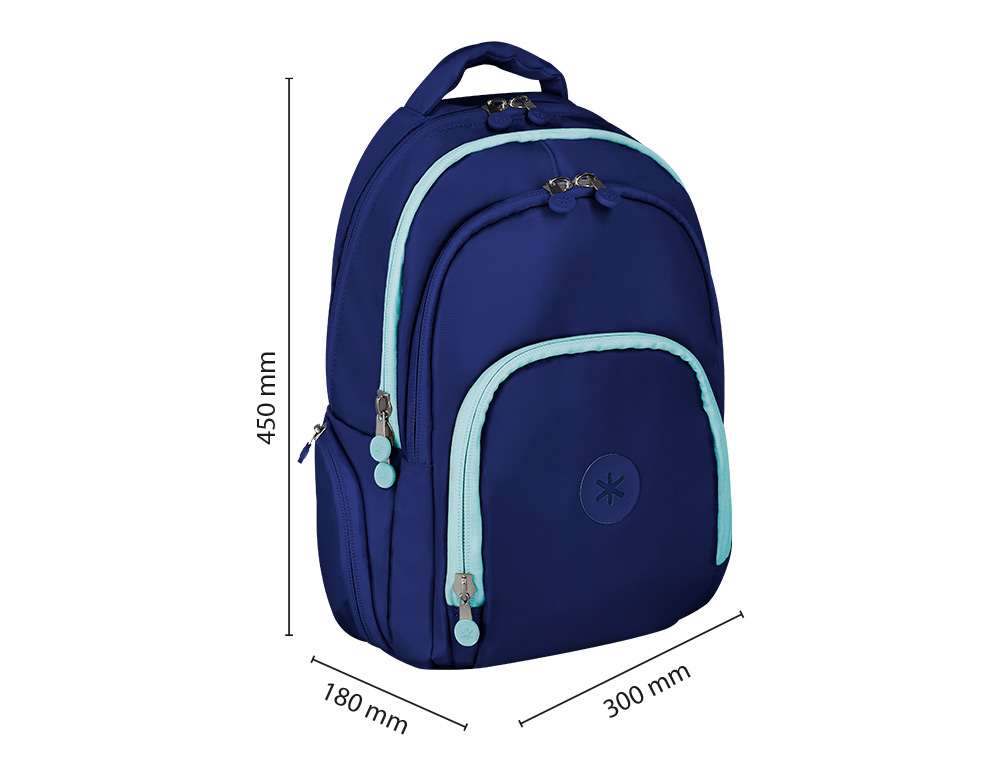 MOCHILA ANTARTIK FUSION FLEX MULTIBOLSILLO AZUL MARINO 19L 450X180X300 MM