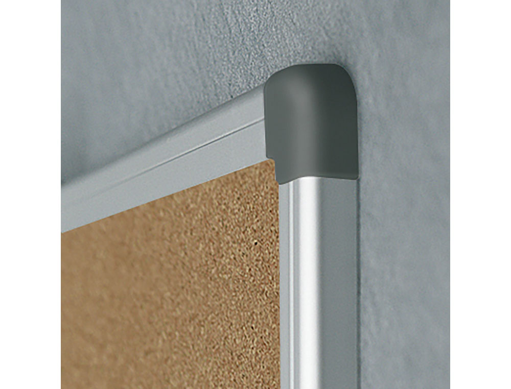 PIZARRA CORCHO ROCADA MARCO ALUMINIO CON CANTONERAS 45X60 CM