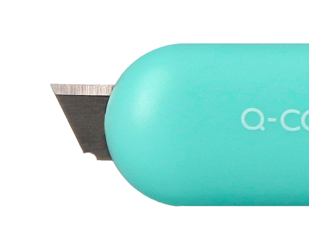 CUTER Q-CONNECT PLASTICO MINI DE SEGURIDAD RETRACTIL MODELOS Y COLORES SURTIDOS EXPOSITOR 30 UNIDADES