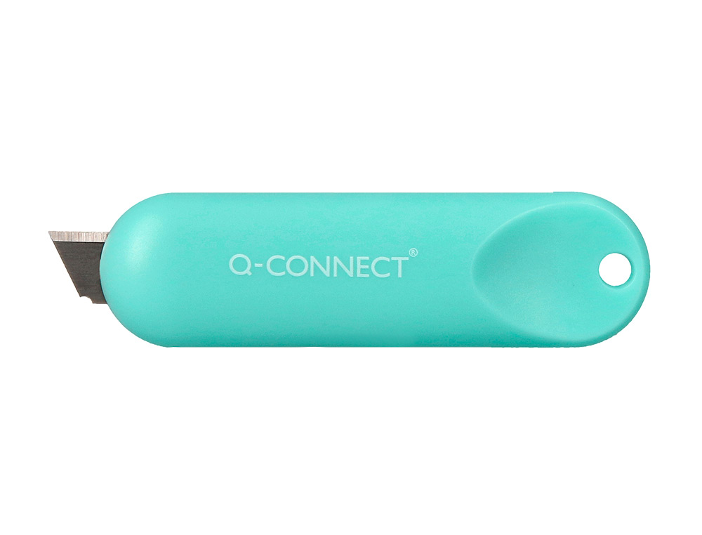 CUTER Q-CONNECT PLASTICO MINI DE SEGURIDAD RETRACTIL MODELOS Y COLORES SURTIDOS EXPOSITOR 30 UNIDADES
