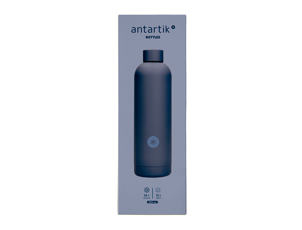 BOTELLA PORTALIQUIDOS ANTARTIK ISOTERMICA ACERO INOXIDABLE LIBRE DE BPA COLOR AZUL 500 ML