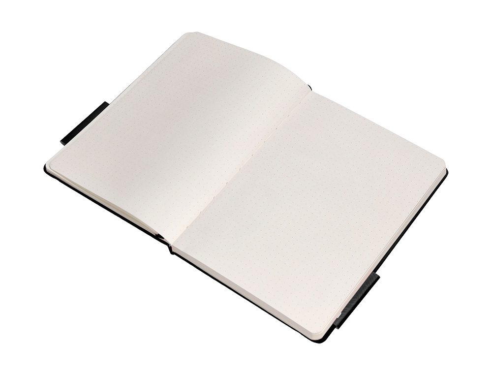 CUADERNO CON GOMILLA ANTARTIK NOTES TAPA DURA A4 HOJAS PUNTOS NEGRO 100 HOJAS 80 GR FSC