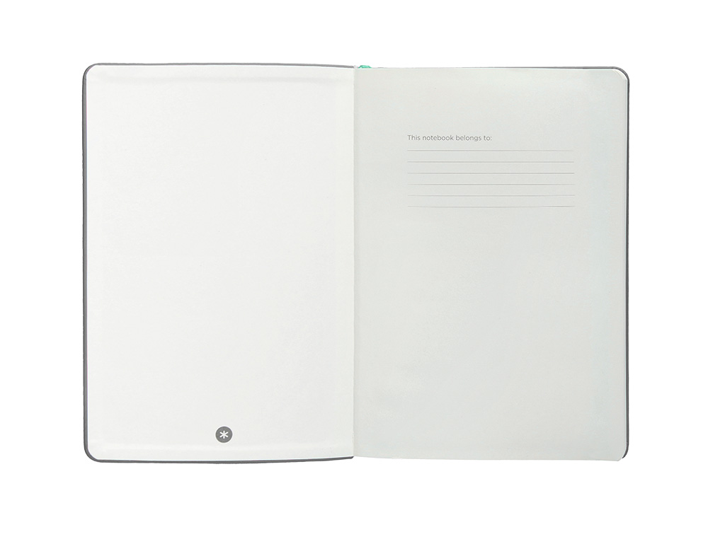 CUADERNO CON GOMILLA ANTARTIK NOTES TAPA DURA A4 HOJAS LISAS GRIS Y TURQUESA 100 HOJAS 80 GR FSC