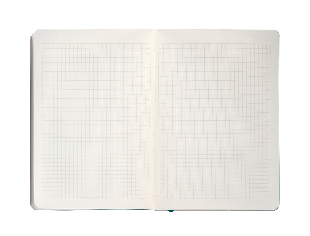 CUADERNO CON GOMILLA ANTARTIK NOTES TAPA BLANDA A5 HOJAS CUADRICULA VERDE AGUAMARINA 80 HOJAS 80 GR FSC