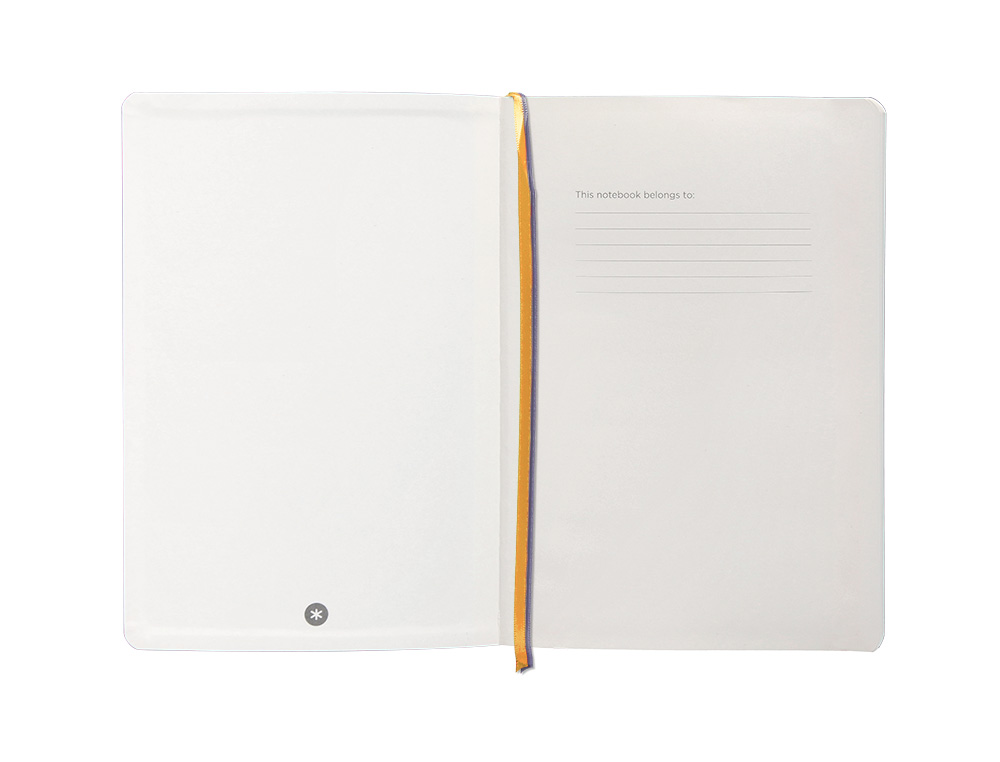 CUADERNO CON GOMILLA ANTARTIK NOTES TAPA BLANDA A5 HOJAS LISAS MORADO Y AMARILLO 80 HOJAS 80 GR FSC
