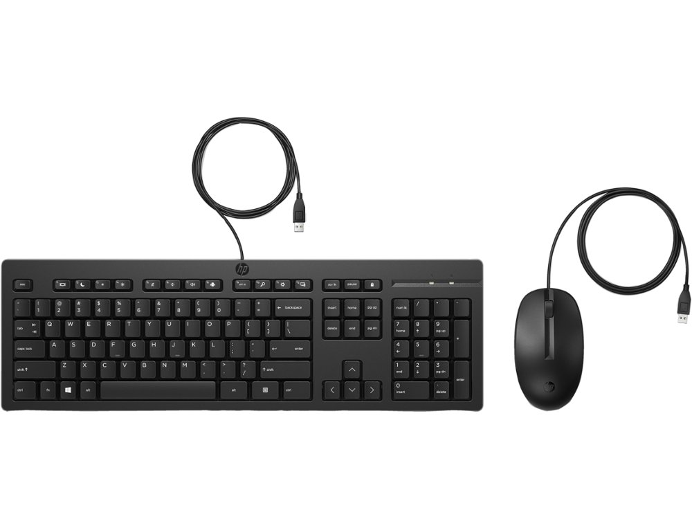 SET TECLADO + RATON HP COMBO 225 USB-A LONGITUD CABLE 180 CM COLOR NEGRO