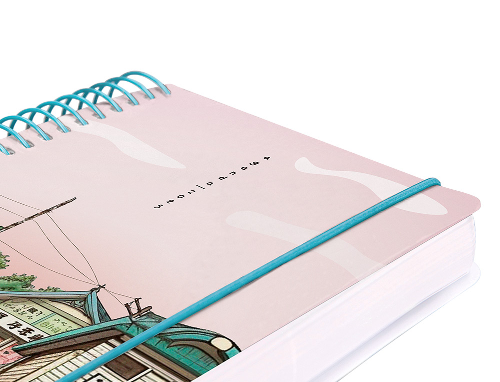 AGENDA ESPIRAL LIDERPAPEL SANTORINI A6 2025 DIA PAGINA ATARDECER ROSA PAPEL 60 GR