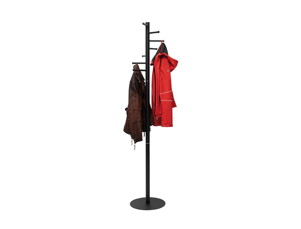 PERCHERO MAULCAURUS 7 COLGADORES COLOR NEGRO 350X350X1770 MM